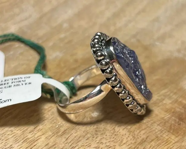 Sterling Silver NWT JTV Free Form Blue Purple Rough Tanzanite  Ring