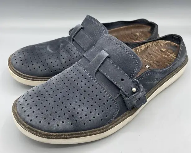 Merrell Blue Suede Leather Mule Slip On Shoes Comfort Womens Size 9