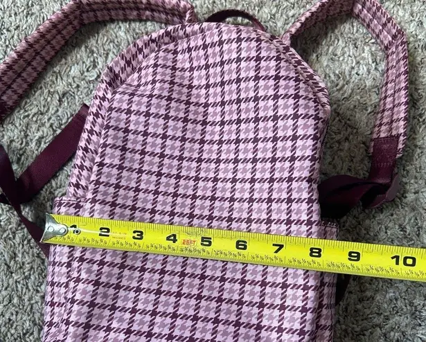 A New Day EUC  pink purple houndstooth plaid herringbone mini backpack top handle