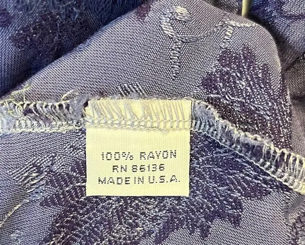 Bryn Walker Vintage Dress Purple Midi Button Front Jacquard Dress Tie Sz M GUC