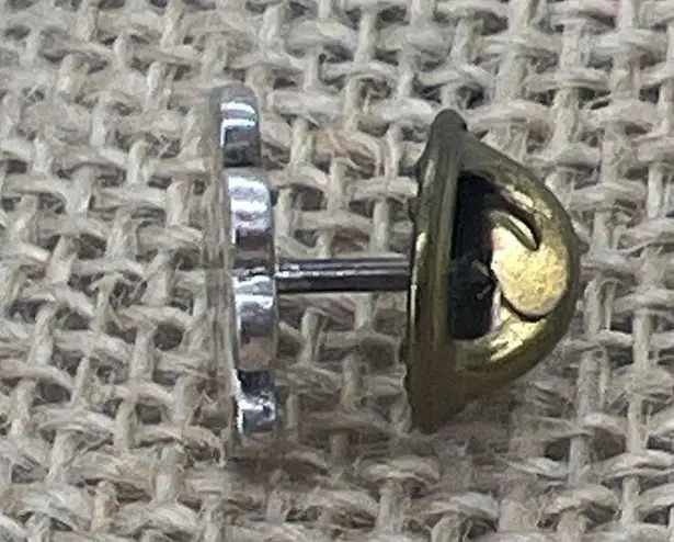 Vintage Sterling Silver Four Leaf Clover Lapel Pin Hat 2.11g 0.5" Width 4H