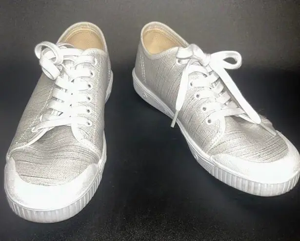 Spring Court Gray Silver Printed Linen G2 Low