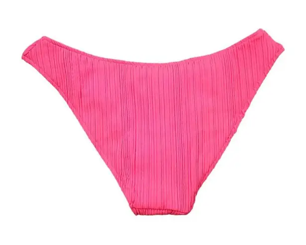 Becca Rebecca Virtue Moon Ridge Ribbed Adela Hipster Swim Bottom Pink Size Large