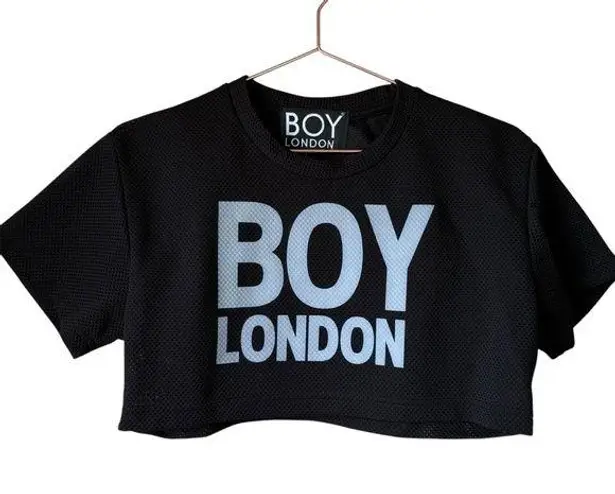 Boy London Performance Mesh Unisex Black Crop Top Size Medium M