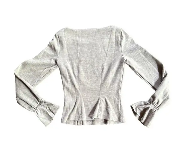 Club Monaco Womens Reeta Space Dye Grey Bell Sleeve Wool LS Sweater Top Sz XS