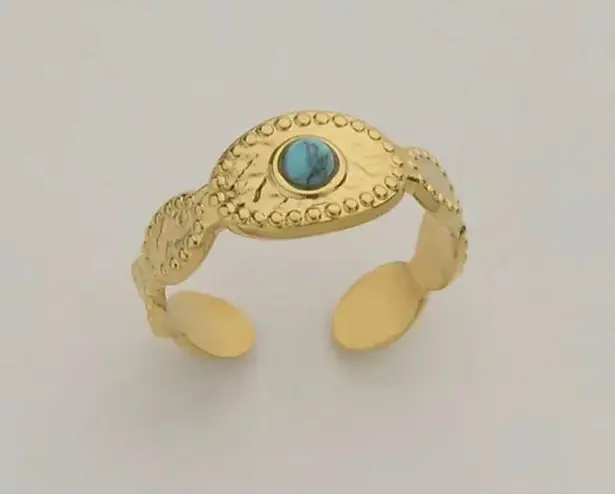 14k Gold Hammered Ring