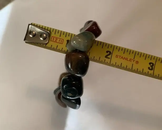 Women’s Chunky Costume Jewelry Beaded Polished Stone Stretchy Bracelet