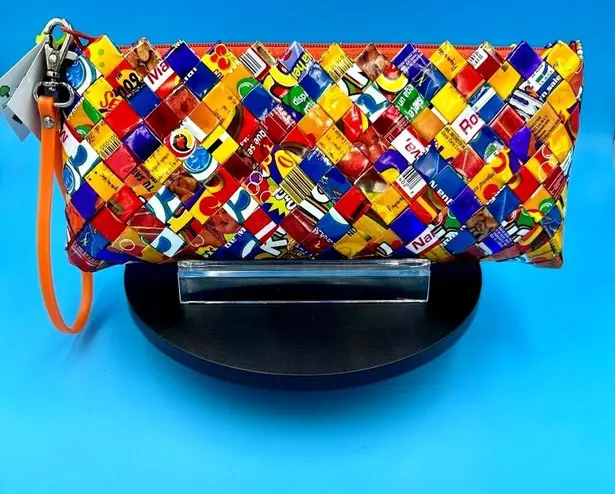Handbag Bright Colorful Ecoist Candy Wrapper Clutch/Wristlet