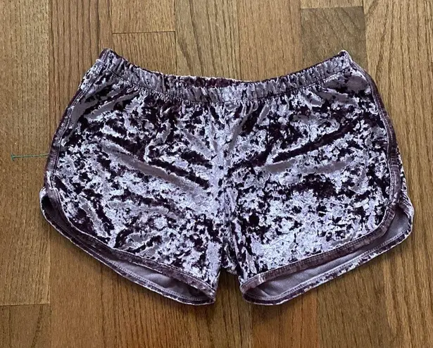 Popular 21 dolls kill purple velour velvet crushed lounge low rise shorts