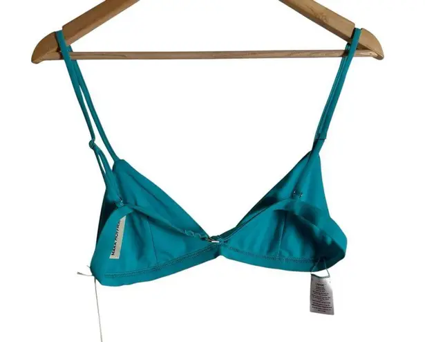 Mara Hoffman Astrid Caraibi Teal Blue Triangle Bikini Swimsuit Top Size L