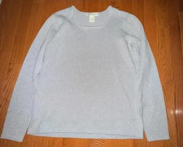 Appleseed's‎ women’s Grey Silver Metallic round neck Sweater size Small - Image 1