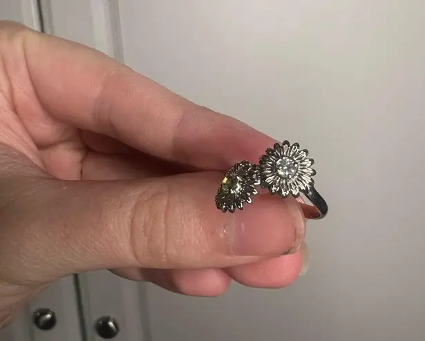 Sunflower Toi Et Moi Diamond Peridot 14k White Gold Ring 5