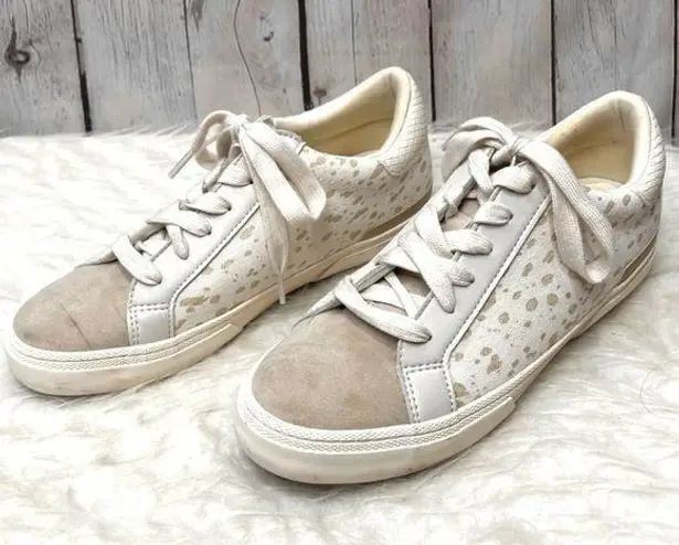 A New Day  Madison White Animal Print Faux Suede Sneakers 9.5