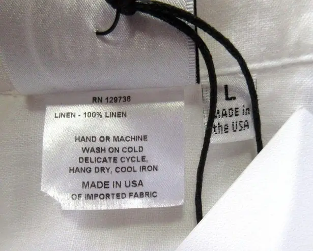 NWT Finley Sleeveless Jenna in White Linen Sleeve Button Down Shirt Dress L Size L