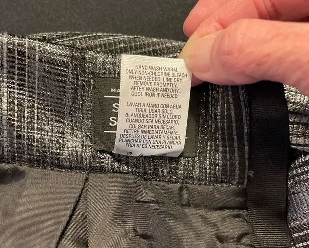 simply styled by Sears silver/gray jacquard pleated polyester midi skirt Size S