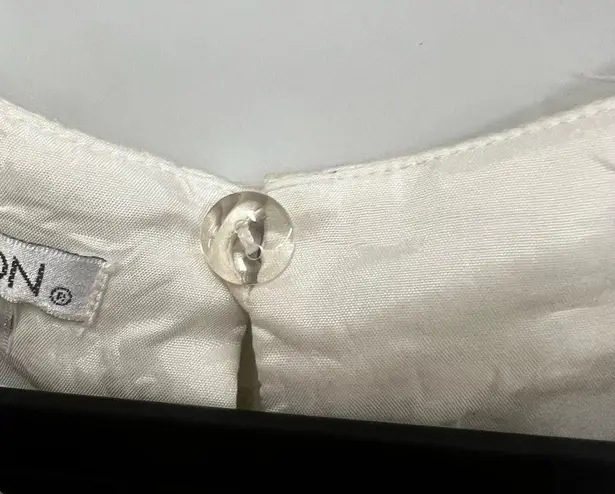 Maggy London lace beaded cocktail dress in light cream color size 14