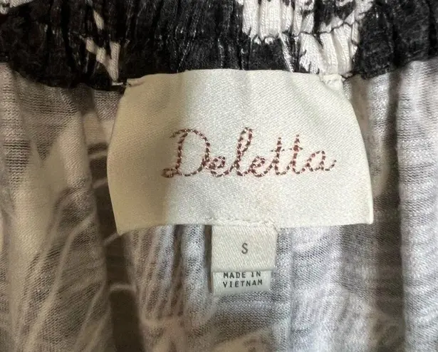 Deletta Anthropologie  Off the Shoulder Printed Shirt, Size Small, Oversized