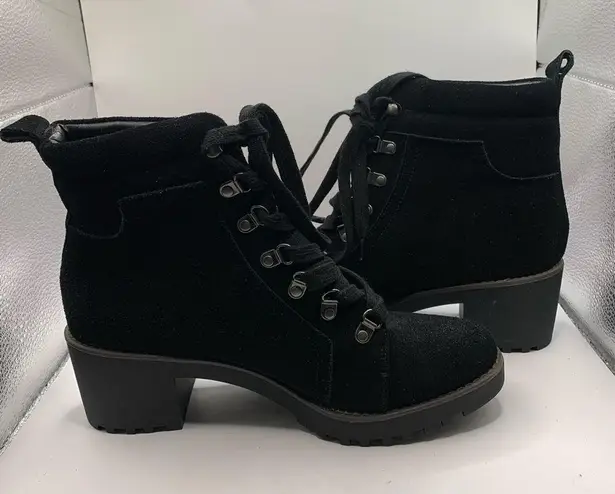 Caslon  Jadey Water Resistant Bootie, Black Suede, Womens Various Size 8.5 EUC