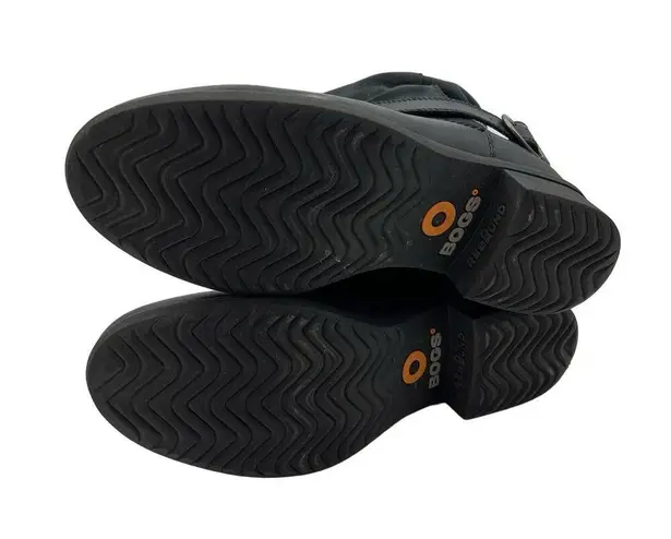 Bogs Carly Boots Waterproof Black Leather Ankle Booties Size 9.5