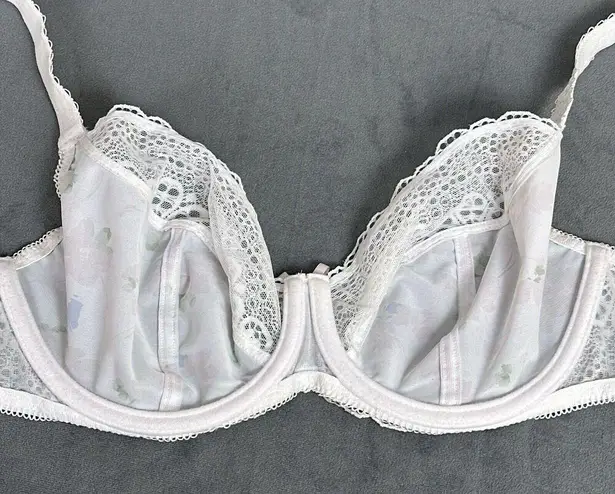 Freya Daydreaming Aa400802 Underwire Plunge Bra US Size 30H UK 30FF White Floral