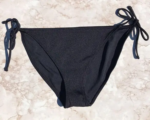 Topshop Black High Rise Classic Side Tie  Bikini Bottoms