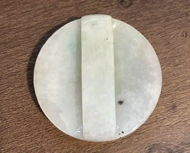 Vintage Hand Carved Natural Myanmar Burma A Jade Dragon Lucky Amulet Belt Buckle Blue