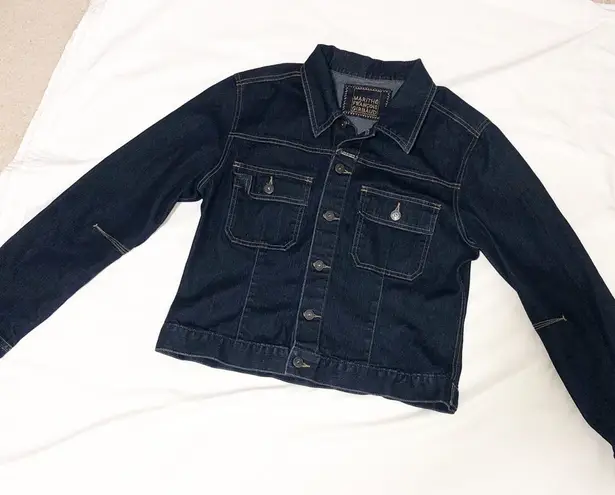 Marithe Francois Girbaud Size M Denim Jacket Jean Dark Wash Blue Unisex Vintage Size M
