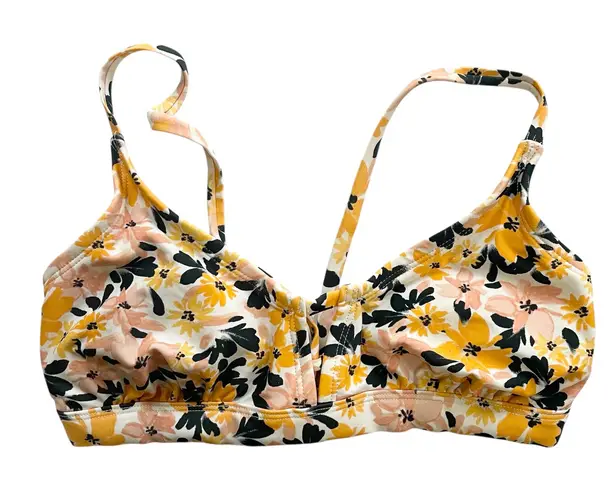 Kona Sol Kona Sol Floral Keyhole String Bikini Top Yellow Pink Black White Size M Summer