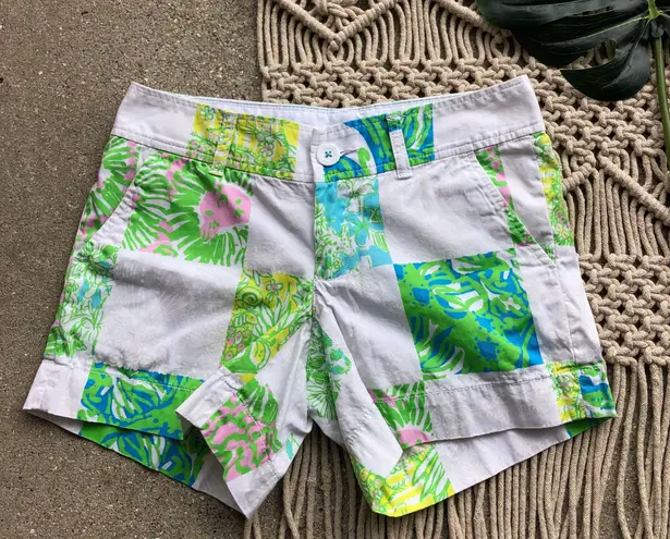 Lilly Pulitzer Callahan Shorts Patchwork Size 00 - Image 2
