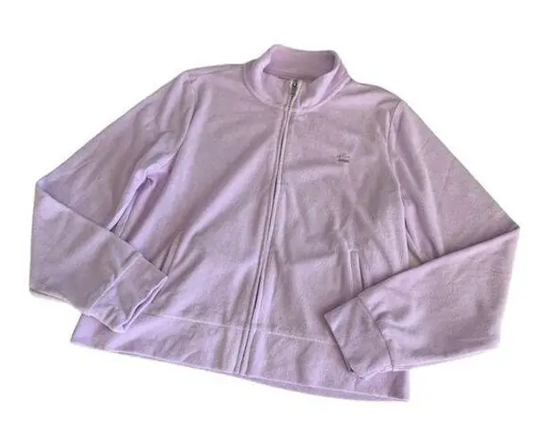 Juicy Couture Juicy by  Lilac Sky Purple Terrycloth Y2K Zip Up Sweatshirt XL