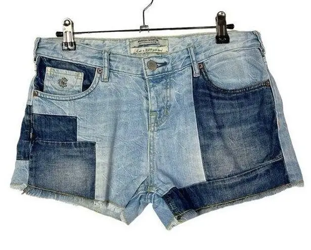 Scotch & Soda Maison Scotch Boyfriend Fit Patchwork Cut Off Jean Shorts 27