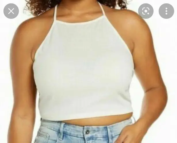 Bp. women's ivory ribbed strappy cropped top XL NEW