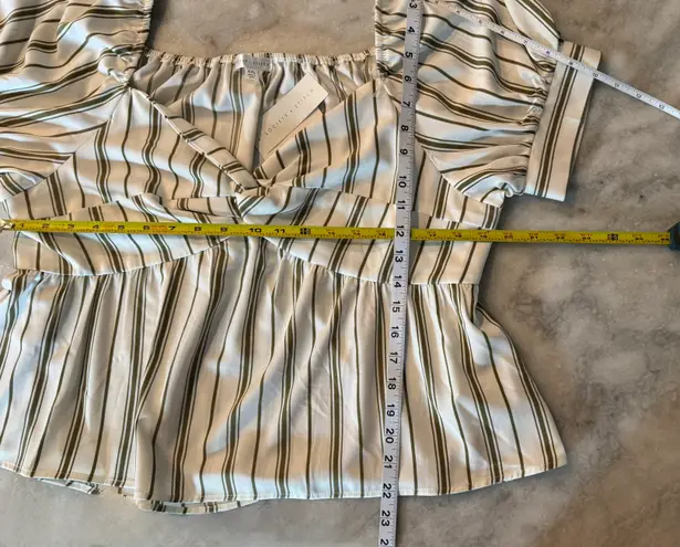 Society + Stitch Society Stitch Sweetheart Twist Knot Neckline Striped Crop Top. Size XXL