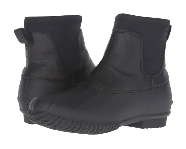 Loeffler Randall Hatley Duck Boot Black Leather Size 8 GUC