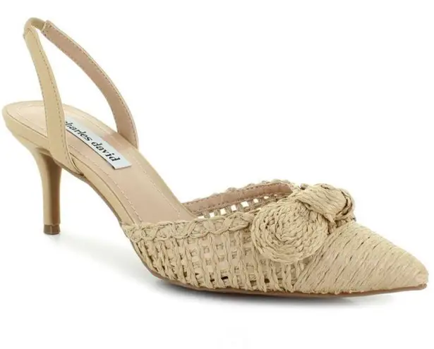 Charles David Allyson Raffia Slingback Pump Heel Shoes Size 8.5 NEW