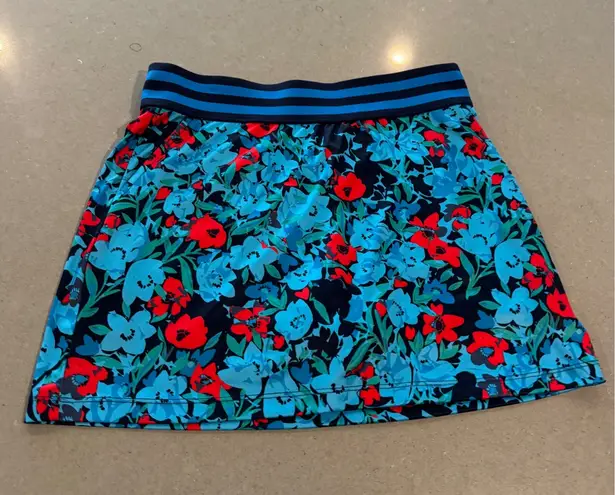 PGA Tour Womens Skort Blue Red Floral Print Athletic Skirt Size Medium