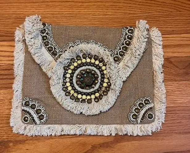 Hillary Scott Labellum Beaded Purse Hand Bag Crossbody Fringe