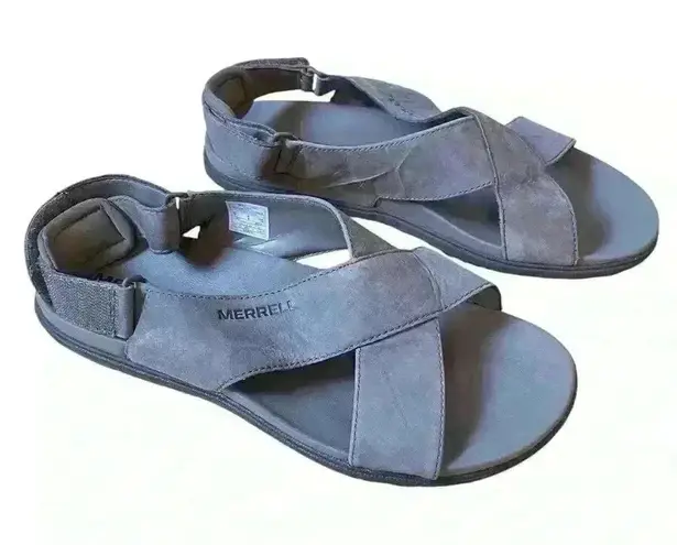 Merrell Around Town Sunvue Leather Strap Sandals in Stone Size 7 Comfort Shoes