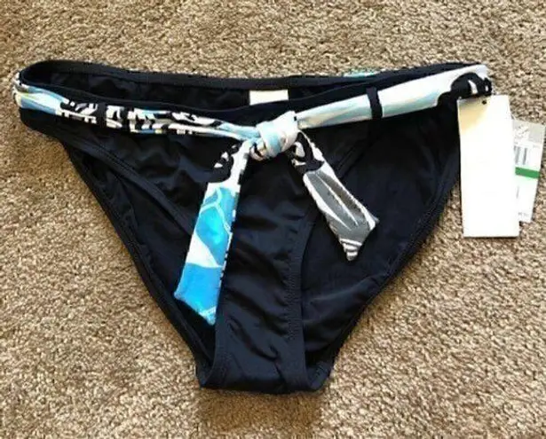 Jag jeans NEW NWT  Solid Black Blue White Belted Stripe Y2K Bikini BOTTOM Large