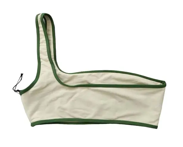 We Wore What NEW Women's Size Large White Green Contrast One Shoulder Bra