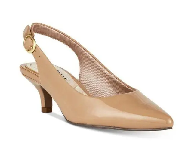 Easy Street Faye Slingback Heels in Lt Beige Size 9W MSRP $60