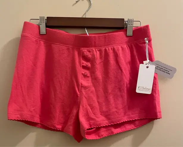P.J. Salvage Women's Textured Essentials Ribbed Knit Shorts Retro Red Medium NWT NEW