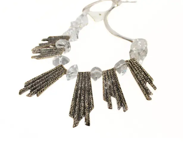 Y2K Spike & Ice Chunky Statement Necklace – NWT Silver