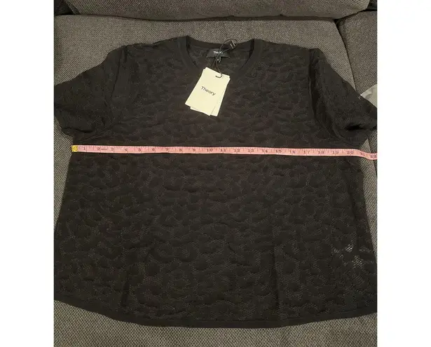 Theory  Bleecker Animal Lace T-Shirt Black Size Medium Casual Minimalist thumbnail 9