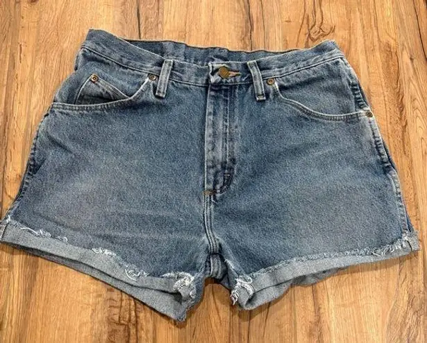 Wrangler Vintage  Cutoff Shorts Women 32 Regular Fit Medium Wash Denim High Waist