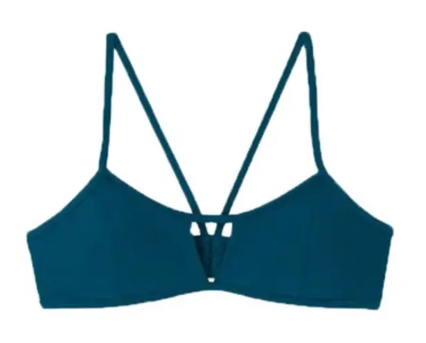 Summersalt High Dive Turquoise Bikini Top Womens Size 4 Strappy Minimal Cutout