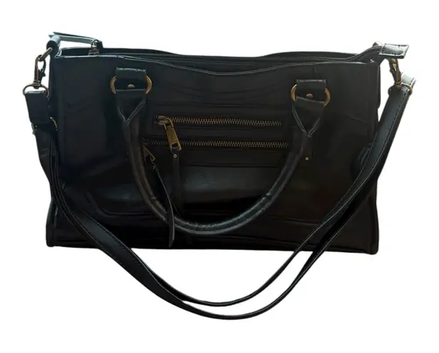 Rosetti Black Faux Leather Satchel Bag Crossbody