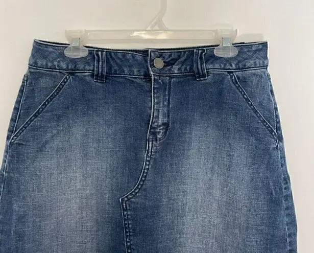 Lane Bryant GLAMOUR x  Plus Size Dark Wash Faded Knee Length Denim Jean Skirt 14