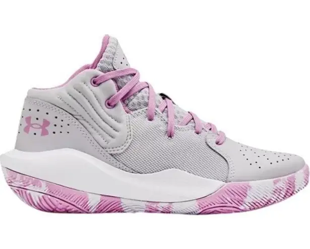 Under Armour  UA Jet 21 GS Halo Gray Pacific Purple Camo Sneakers Shoes 7Y = 8.5W