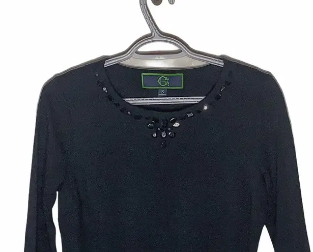 C Wonder rhinestone embellished peplum top sz S